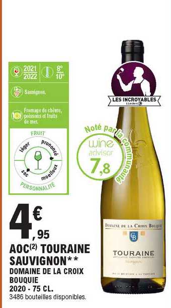 aoc touraine sauvignon domaine de la croix bouquie 2020