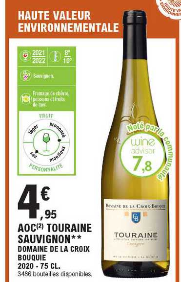 aoc touraine sauvignon domaine de la croix bouquie
