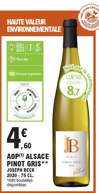 aop alsace pinot gris** joseph beck 2020