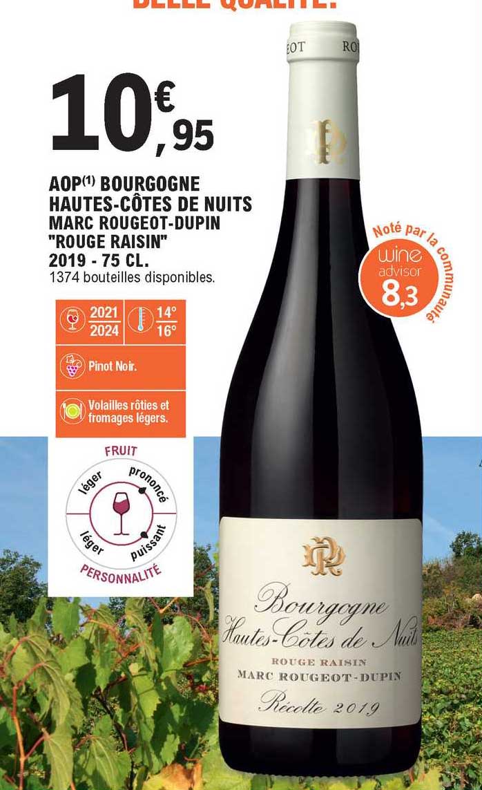 aop bourgogne hautes-côtes de nuits marc rougeot-dupin "rouge raisin" 2019