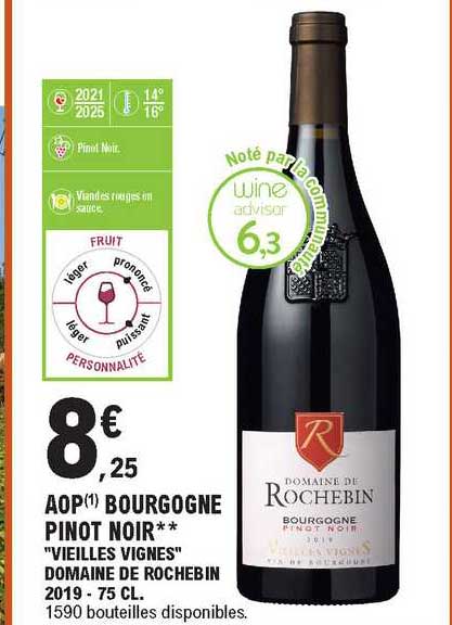 aop bourgogne pinot noir** "vieilles vignes" domaine de rochebin 2019