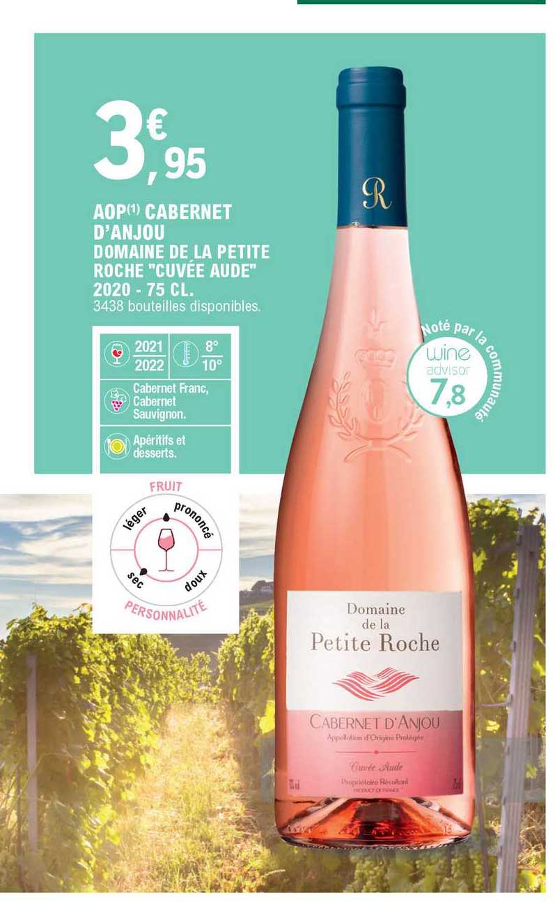 aop cabernet d'anjou domaine de la petite roche "cuvée aude" 2020