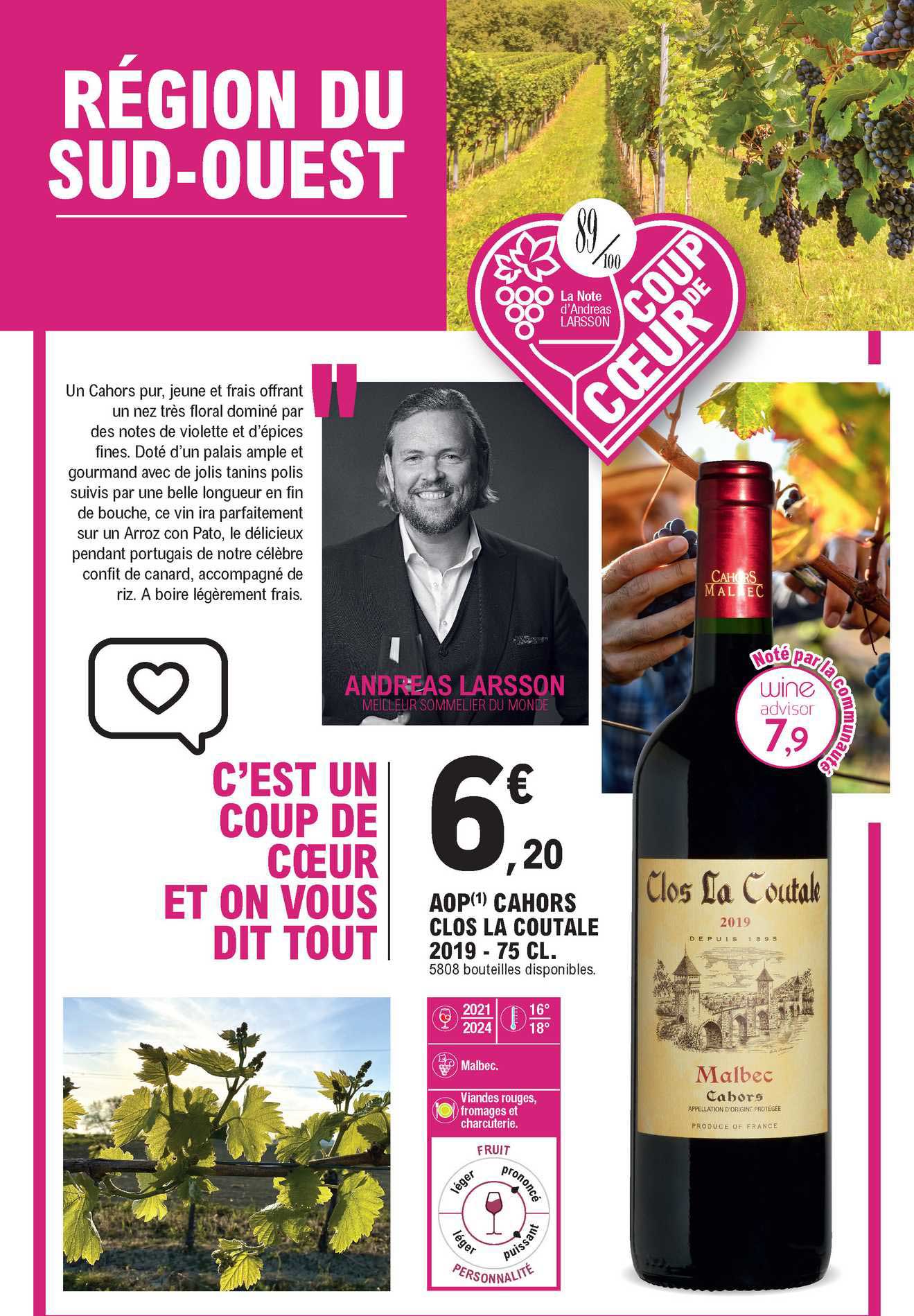 aop cahors clos la coutale 2019