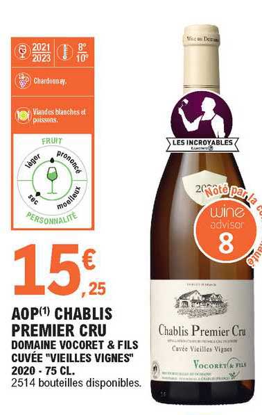 Aop Chablis Premier Cru Domaine Vocoret & Fils Cuvée "vieilles Vignes" 2020
