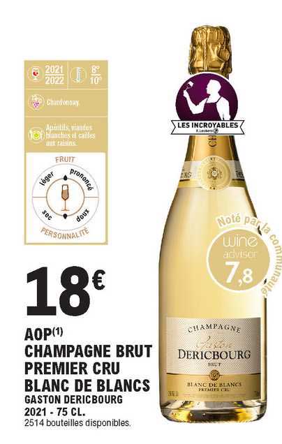 aop champagne brut premier cru blanc de blancs gaston dericbourg