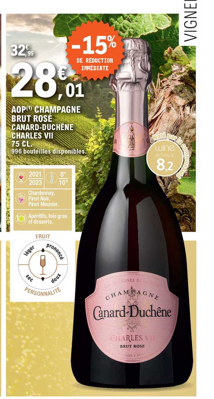 aop champagne brut rosé canard-duchêne charles VII