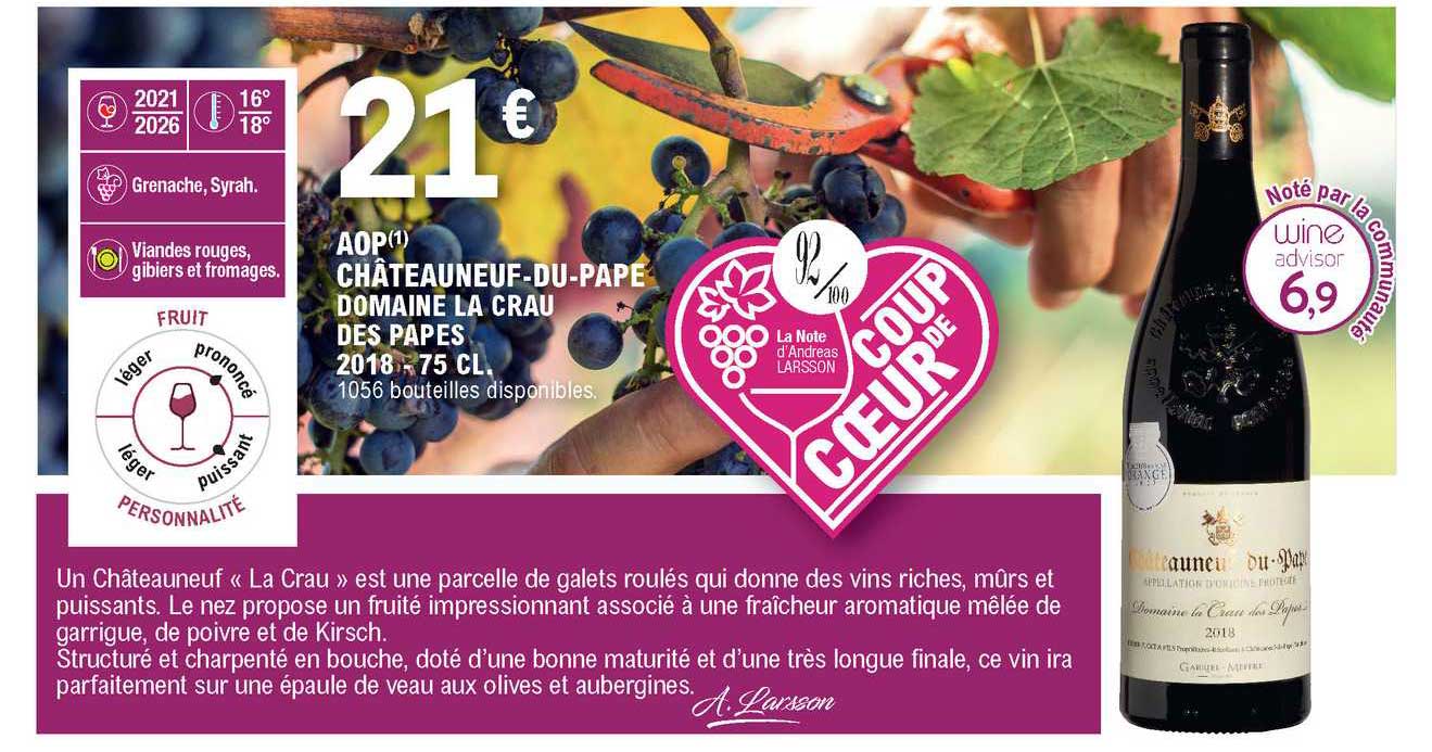 aop châteauneuf-du-pape domaine la crau des papes 2018