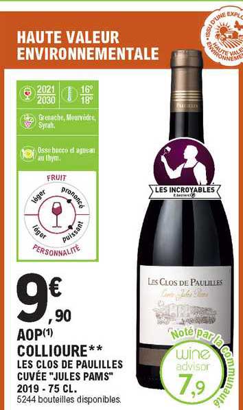 aop collioure les clos de paulilles cuvée "jules pams" 2019