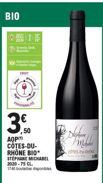 Aop Côtes-du-rhone Bio Stéphane Michabel 2020