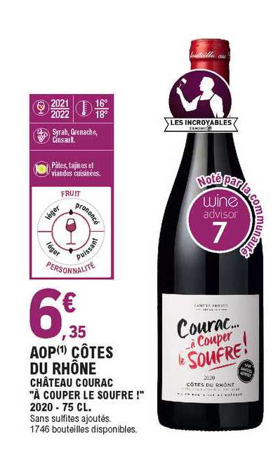 aop côtes du rhône château courac "à couper le soufre !" 2020