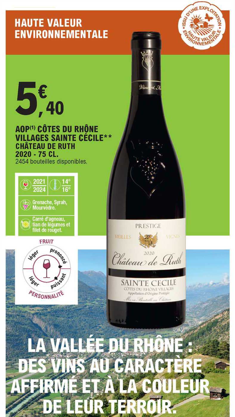 aop côtes du rhône villages sainte cécile château de ruth 2020