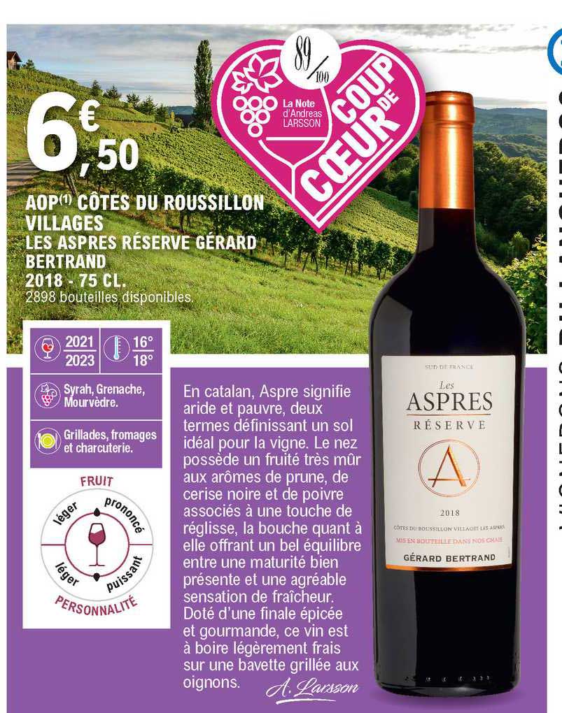 aop côtes du roussillon villages les aspres réserve gérard bertrand