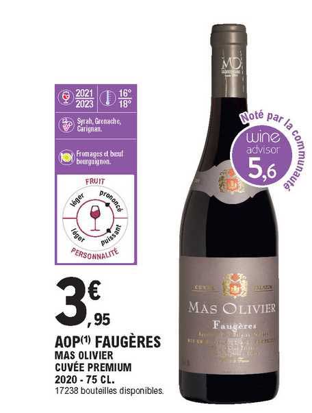 Aop Faugères Mas Olivier Cuvée Premium