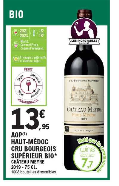 aop haut-médoc cru bourgeois supérieur bio château meyre 2019