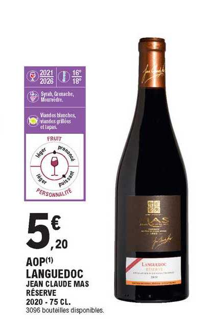 aop languedoc jean claude mas réserve