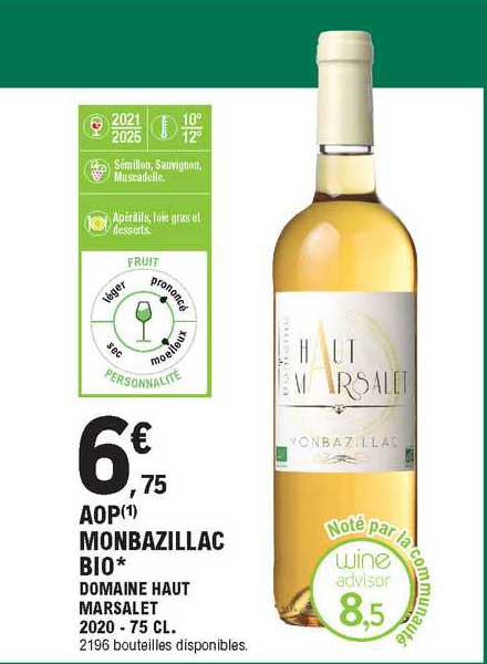 aop monbazillac bio domaine haut marsalet