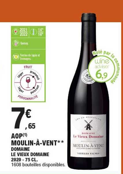 aop moulin-à-vent** domaine le vieux domaine 2020