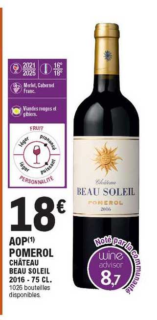 aop pomerol château beau soleil 2016