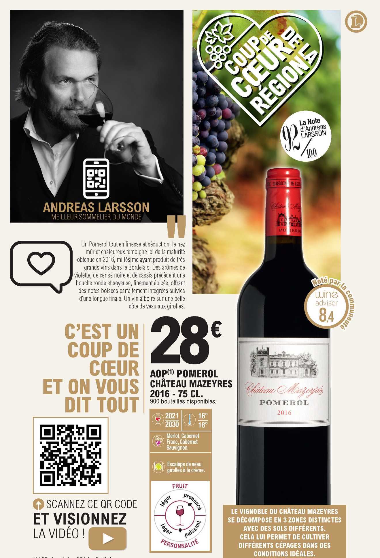 Aop Pomerol Château Mazeyres 2016