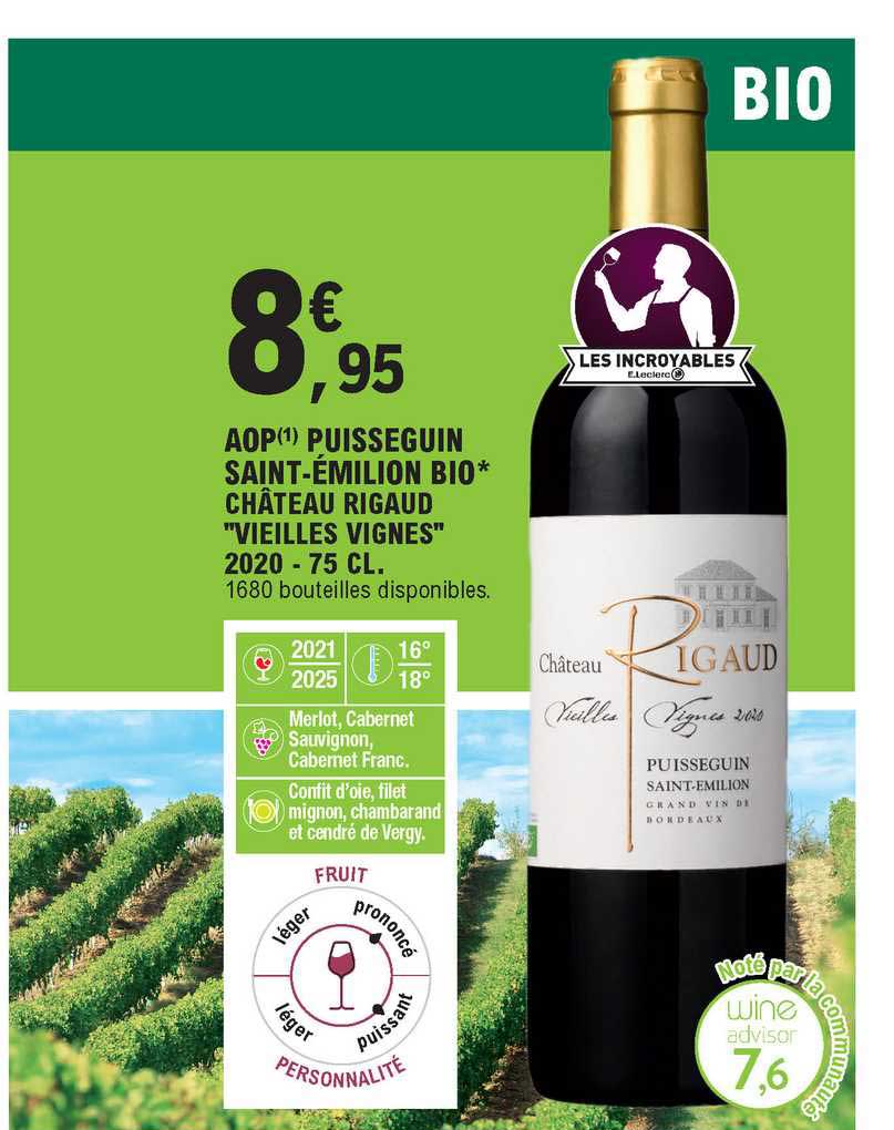 aop puisseguin saint-émilion bio château rigaud "vieilles vignes" 2020