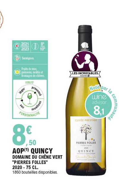 aop quincy domaine du chêne vert "pierres folles" 2020