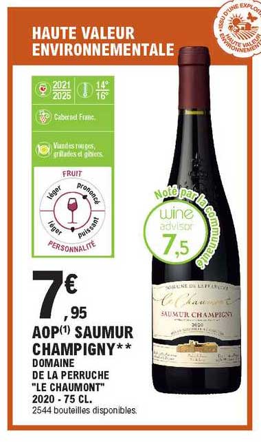 Aop Saumur Champigny Domaine De La Perruche "le Chaumont" 2020