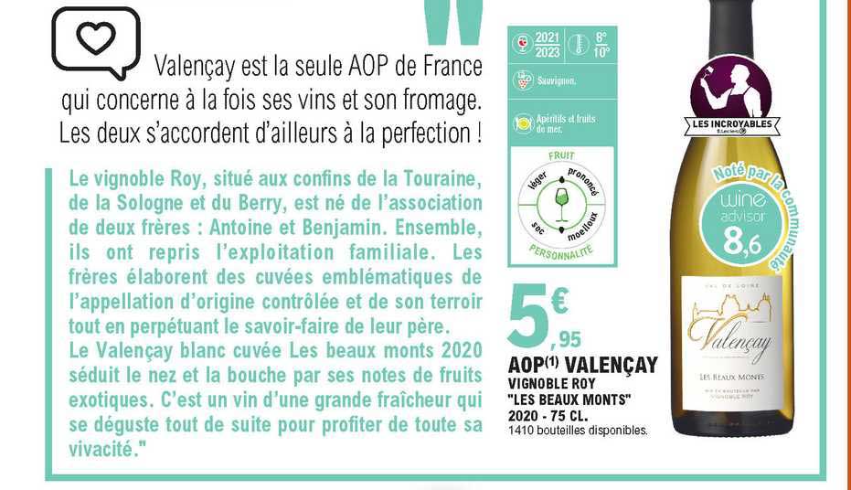 aop valençay vignoble roy "les beaux monts" 2020