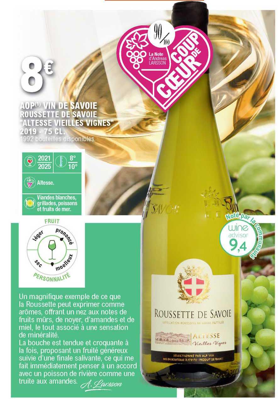 aop vin de savoie roussette de savoie "altesse vieilles vignes" 2019