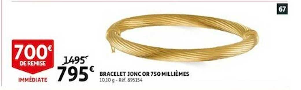bracelet jonc or 750 millièmes