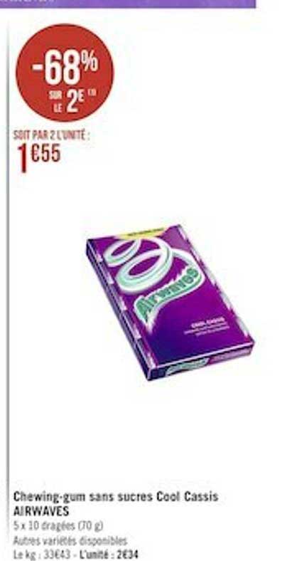 chewing-gum sans sucres cool cassis airwaves
