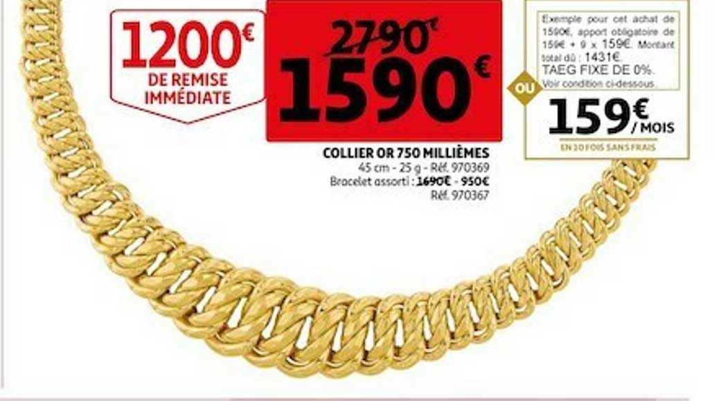 collier or 750 millièmes