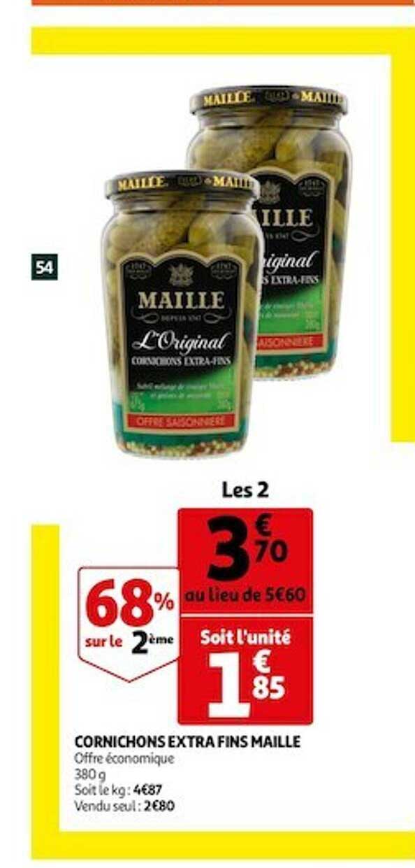 cornichons extrafins fins maille 68% sur le 2ème