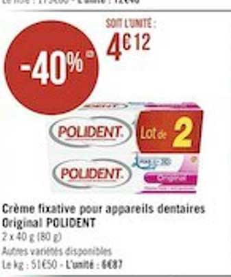 crème fixative pour appareils dentaires original polident