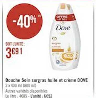 Douche Soin Surgras Huile Et Crème Dove