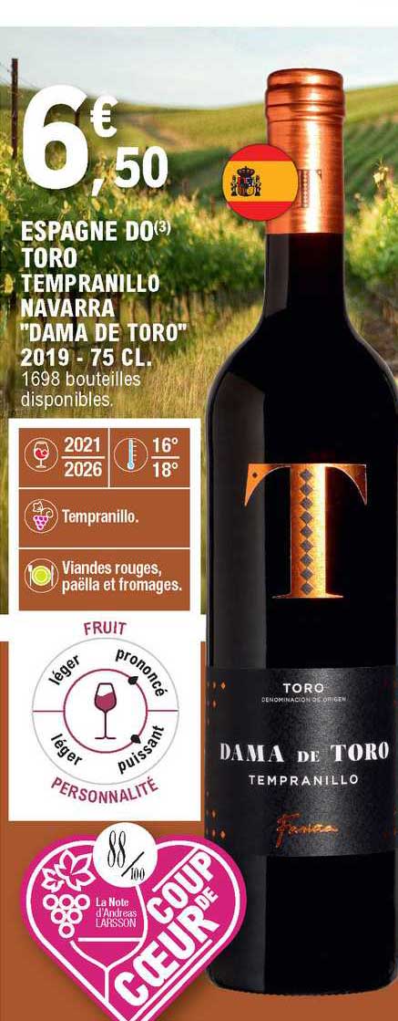 espagne do toro tempranillo navarra "dama de toro" 2019