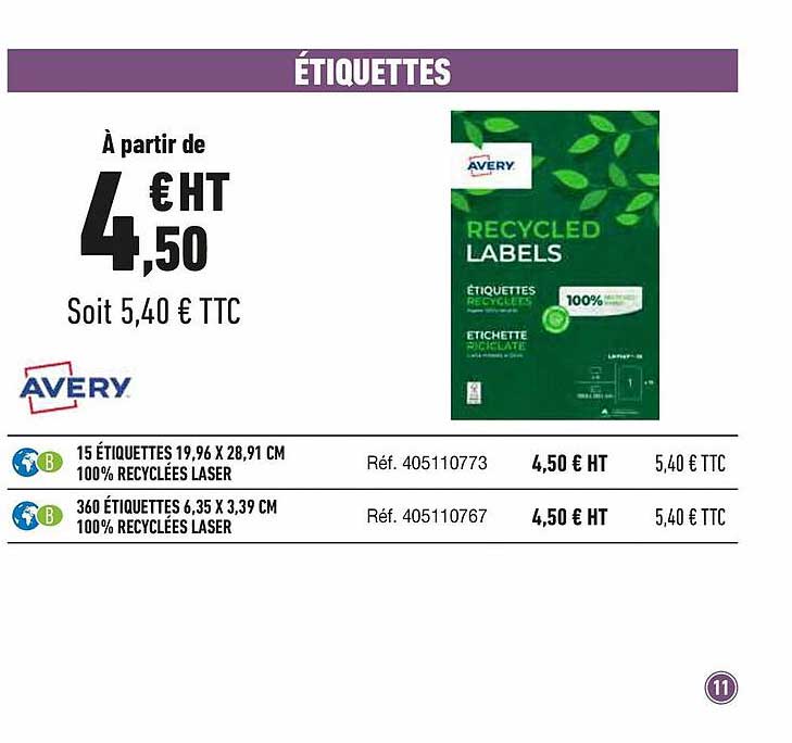 étiquettes Avery