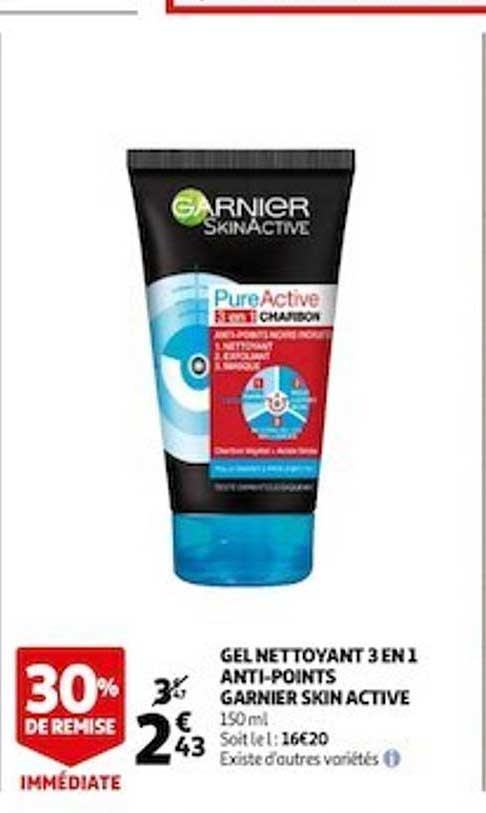 Gel Nettoyant 3 En 1 Anti-points Garnier Skin Active 30% De Remise Immédiate