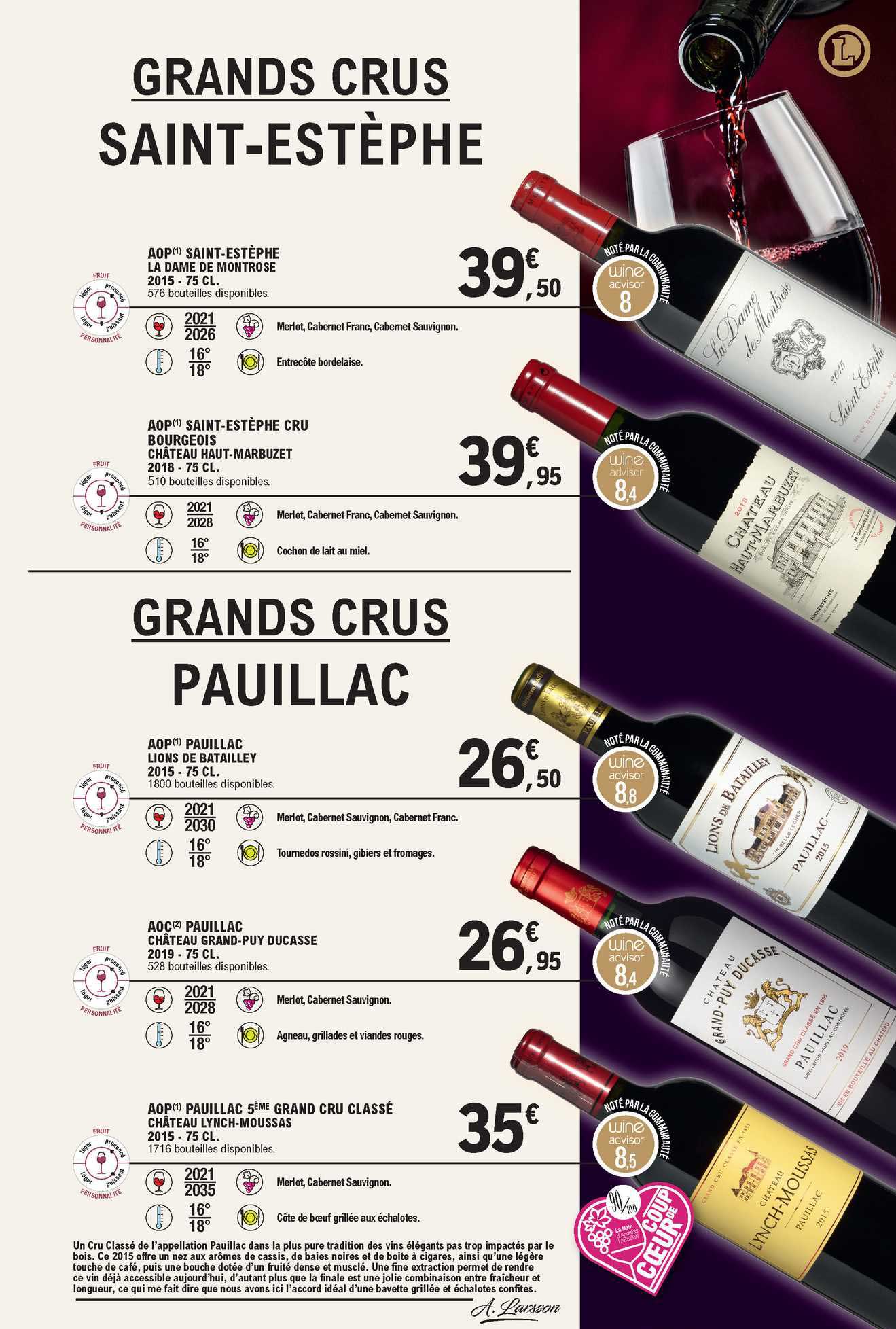 grands crus saint-estèphe, grands crus pauillac