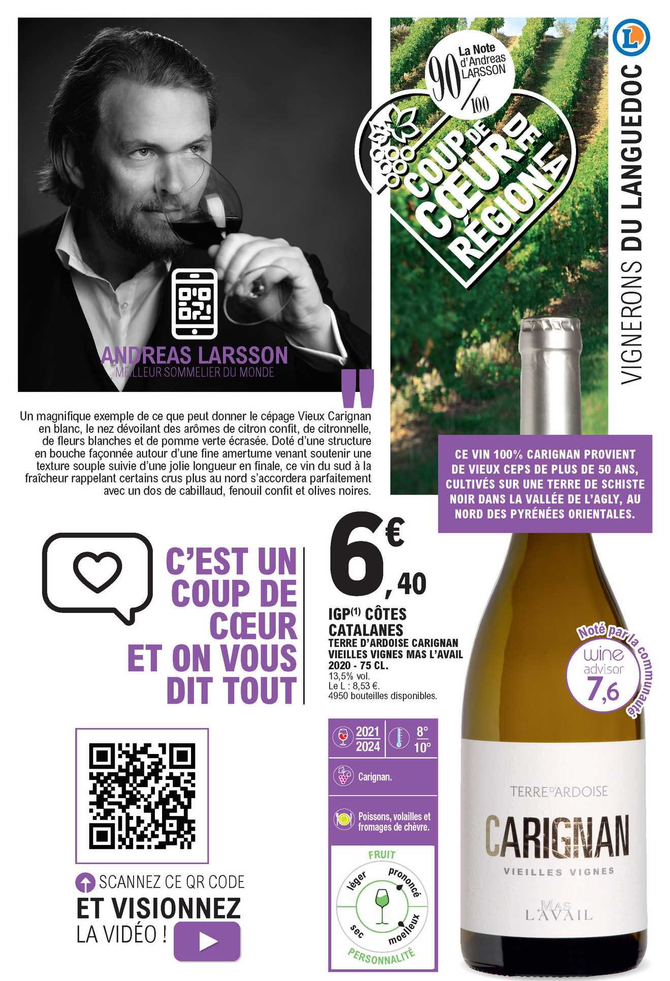 igp côtes catalanes terre d'ardoise carignan vieilles vignes mas l'avail