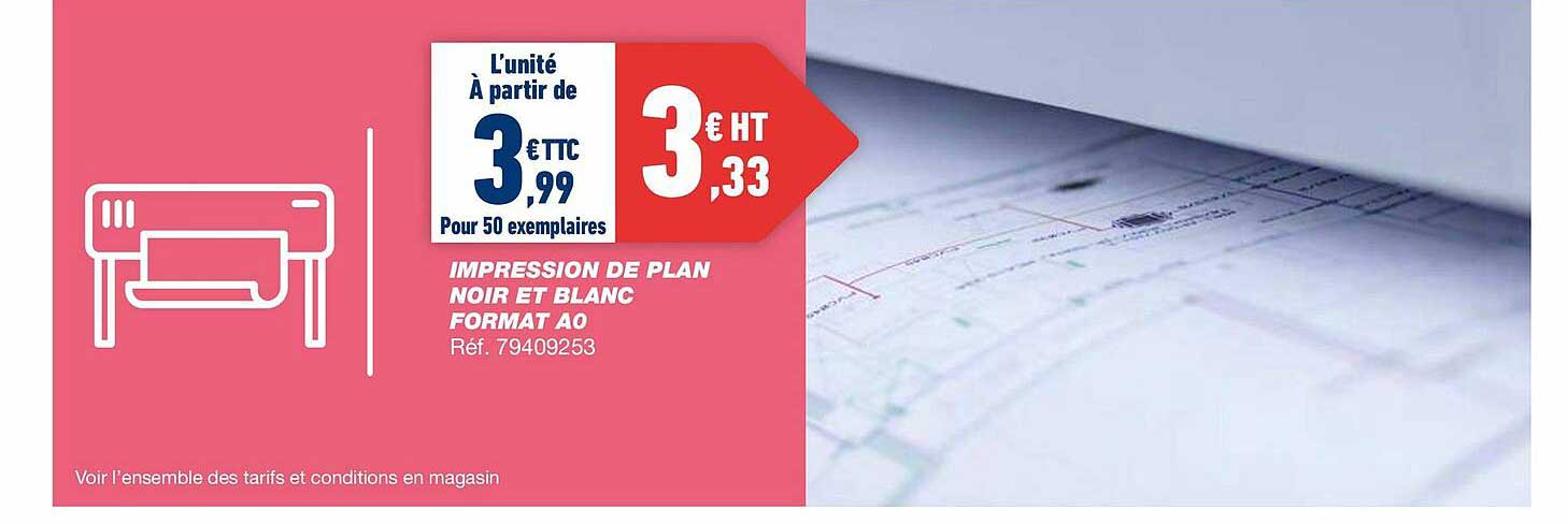impression de plan noir et blanc format a0