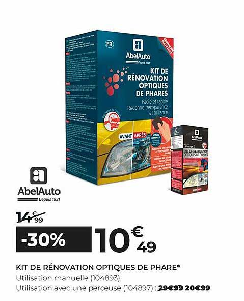 kit de rénovation optiques de phare abelauto