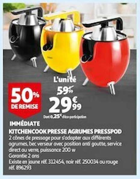 kitchencook press agrumes presspod 50% de remise immédiate
