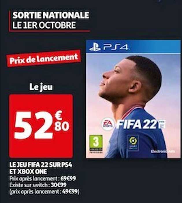 le jeu fifa 22 sur ps4 et xbox one