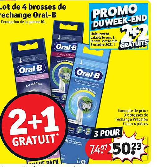 lot de 4 brosses de rechange oral-b