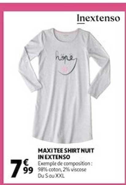 maxi tee shirt nuit in extenso