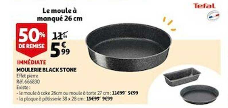 moulerie black stone : le moule à manqué 26 cm tefal