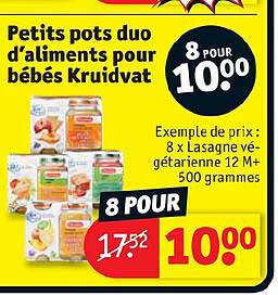 petits pots duo d'aliments pour bébés kruidvat