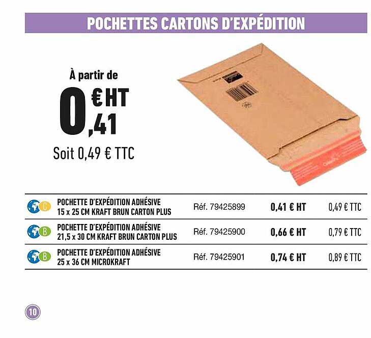 pochettes cartons d'expédition