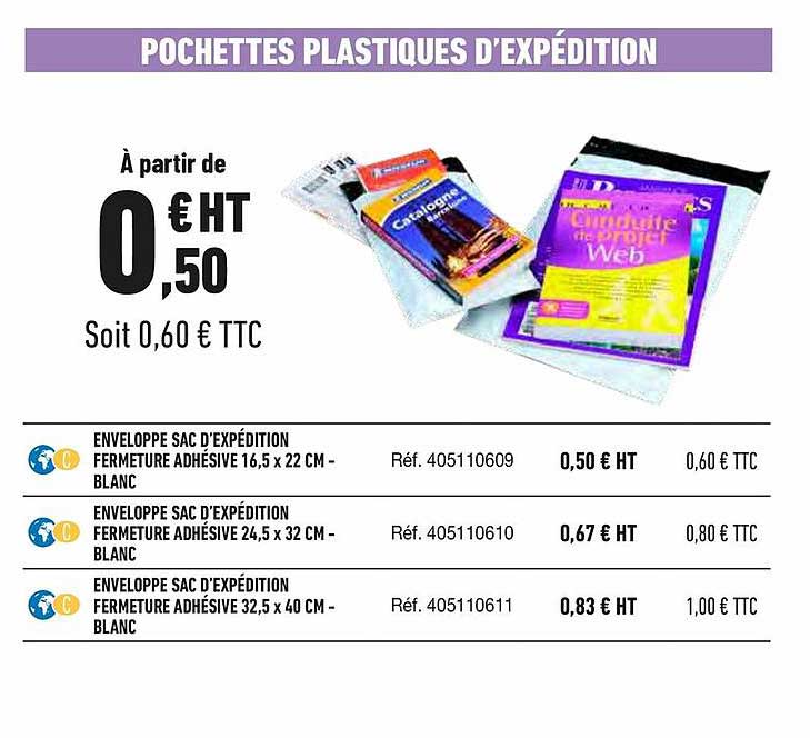 pochettes plastiques d'expédition