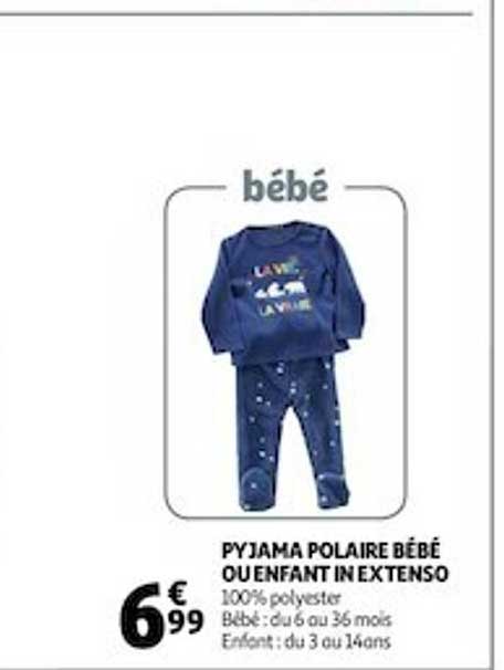 pyjama polaire bébé ou enfant in extenso